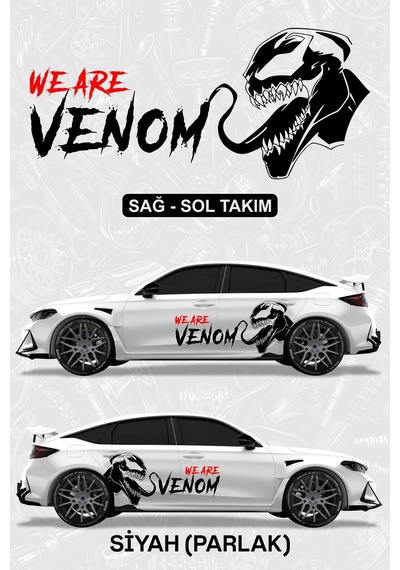 We Are Venom Sticker - Yan Gövde Kaplama Seti Siyah Parlak - 864812527