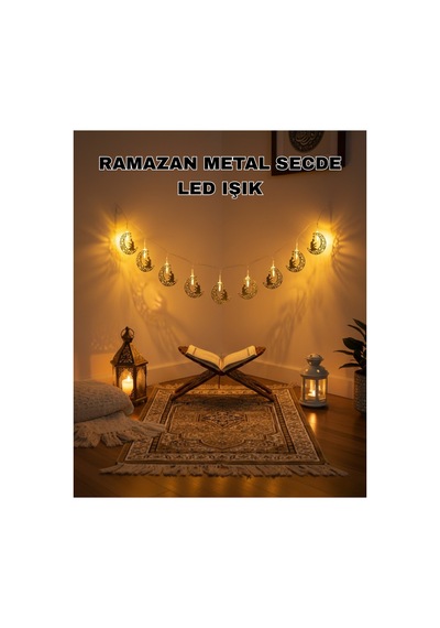 8753tknd Ay Ve Secde Tasarımlı Sıcak Beyaz Led Ramazan Işığı 893hmng Çok Renkli Çok Renkli