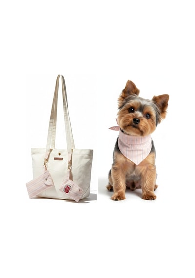 Atolyee.zuzu Evden Çıkmadan Önce Seti Köpek & Kedi Bandanası + Dışkı Poşeti Çantası + Kart Cebi