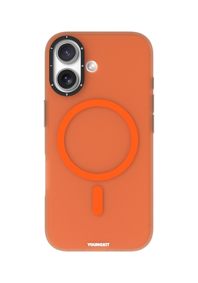 Apple Uyumlu iPhone 17 Kılıf M-safe Şarj Özellikli Youngkit Hidden Sand Serisi Kapak Turuncu Turuncu