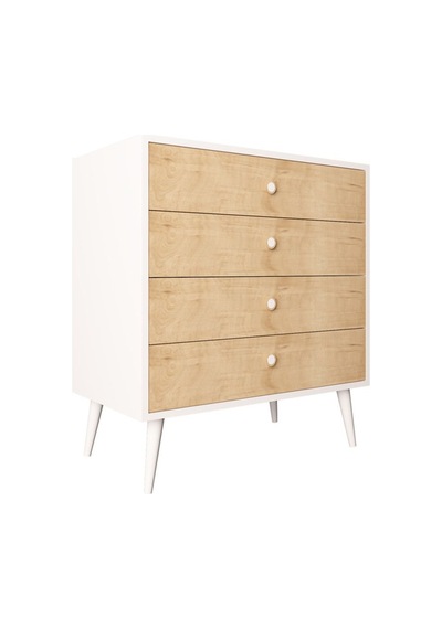 Floradesign Luna Şifonyer / Çok Amaçlı Dolap/ Çekmeceli Şifonyer / Kapaklı Şifonyer / 4 Çekmeceli Şifonyer Meşe/beyaz