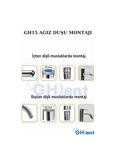 Ghdent 3 Başlıklı ve Saklama Kutulu Askılıklı Manuel Ağız Duşu Seti﻿﻿