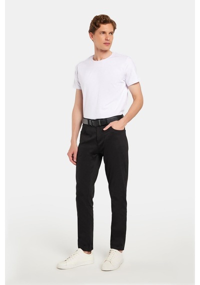 Tudors Erkek Regular Fit Rahat Kesim Mevsimlik Kanvas Siyah Pantolon-34476 Siyah
