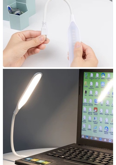 Buffer Usb Girişli 14 Ledli 3 Kademeli Dokunmatik Masa/kitap Okuma Lambası Ledi Beyaz Renkli