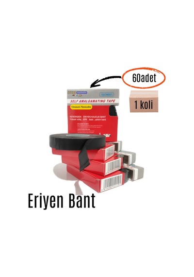 Kauçuk Eriyen Bant Yalıtım Bantı 19mm X 0.80mm X 8mt 60adet 1koli