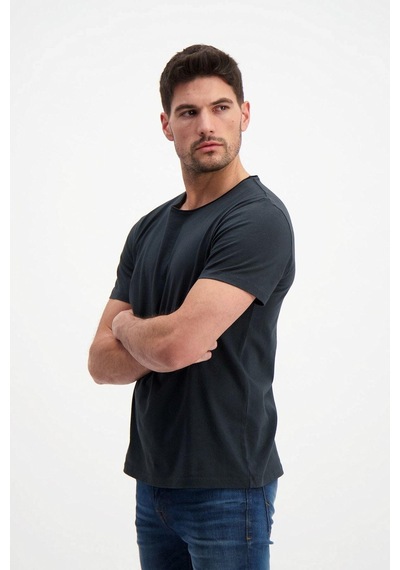 Rich Antrasit Erkek Yıkamalı Basic T-shirt Antrasit