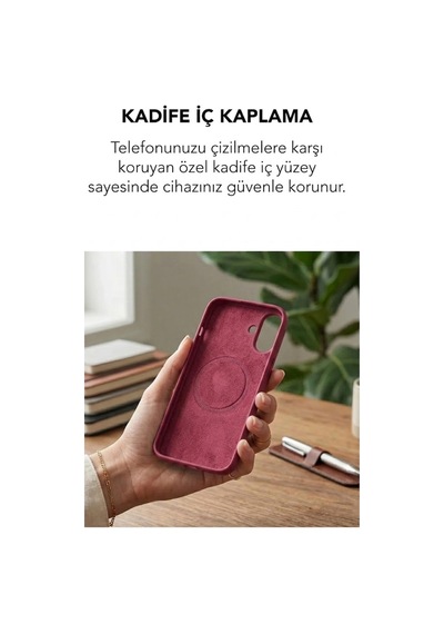 Apple İphone 16 Uyumlu Magsafe Lansman Silikon Kılıf Koyu Pembe