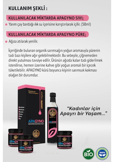 Apayrı Yaşam Bitkisel Apagyno Kadınlara Özel Bio Kür Seti