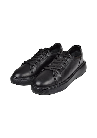 Pullman Hakiki Deri Kadın Spor Ayakkabı Sneaker Ahu-3090 Siyah