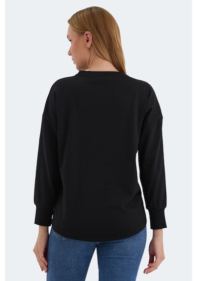 Slazenger Vıtal 2 Li Set Kadın Oversıze Lila - Siyah Sweatshirt Lila - Siyah