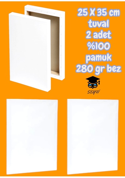 25 X 35 Cm Tuval 2 Adet %100 Pamuk 280 Gr Bez