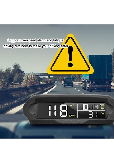 Gps Hız Göstergesi Hud Ekran Güneş Enerjili Dijital Kilometre Sayacı-head Up Display