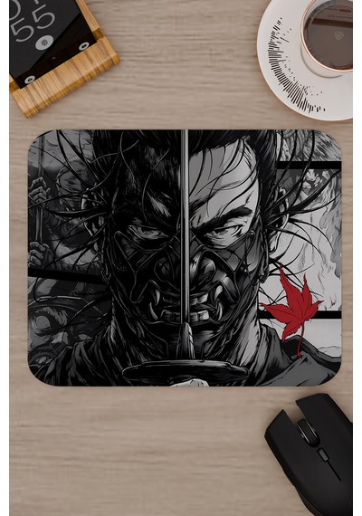Ghost Of Tsushima Kaymaz Dikişli Kauçuk Oyuncu Mousepad V4 - 22x18 Gaming Mouse Pad Fare Altlığı