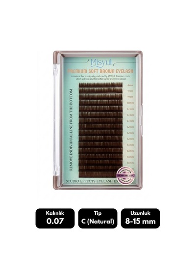 Misyul 0.07c Natural Kıvrım Brown Mix Soft Eyelash Doğal İpek Kirpik 8-15 Mm 16'lı