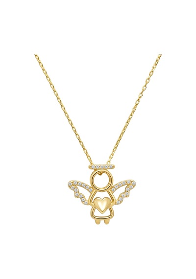 925 Ayar Gümüş Zirkon Taşlı Kalpli Melek Kadın Kolye Gold Silver Renk Seçenekli Gold - 911686729 Gold 925 Ayar Gümüş Zirkon Taşlı Kalpli Melek Kadın Kolye Gold Silver Renk Seçenekli Gold - 911686729 Gold