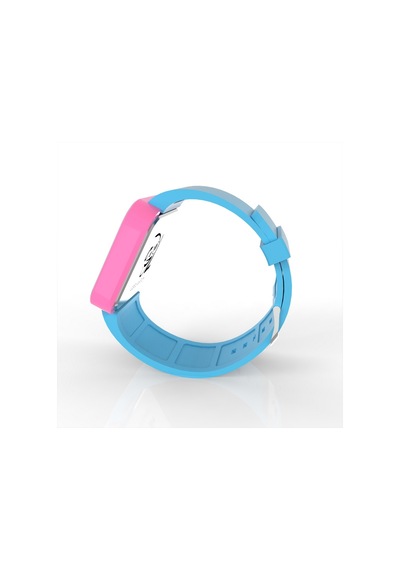 Cool Watch Saat - Pembe Led Kasa - Turkuaz Kayış Unisex