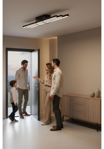 Cosmo Bronz Led Tavan Avize Kumandalı Dim Edilebilir Aşağı Işık Beyaz Işık