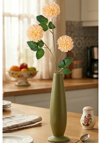 Yapay Çiçek Sitesi Yapay 3 Top Karanfil 62 Cm Somon Somon