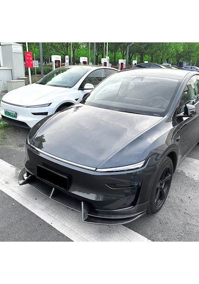 Tesla Juniper Ön Tampon Tek Parça Alt Spoyler Parlak Siyah