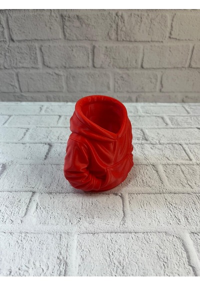 Kırmızı Hoodie Kalemlik 10x10 Cm Masa Üstü Düzenleyici