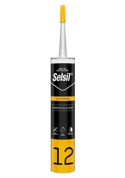 Selsil 12 Ayna Silikonu Şeffaf 280 Ml 1