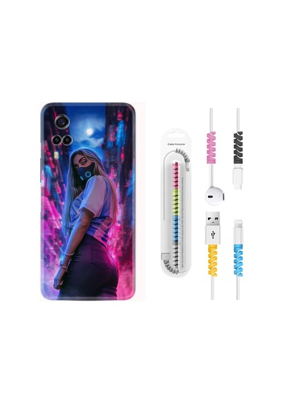 Vivo Y53S Kılıf Kablo Koruyuculu Mask Girl 1659