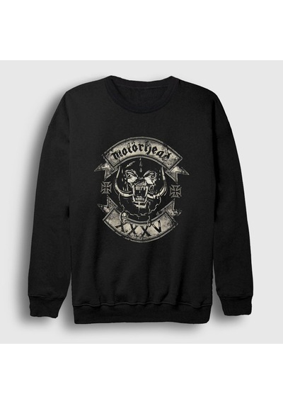 Presmono Unisex Xxxv Motörhead Sweatshirt Siyah