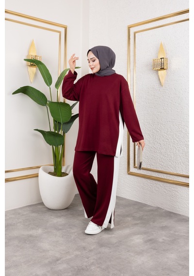Hira Life Fashion Kadın Efsa Bordo Bisiklet Yaka Yanı Şeritli Ve Pantolon Cepli Alt-üst İkili Takım Bordo Bordo Hira Life Fashion Kadın Efsa Bordo Bisiklet Yaka Yanı Şeritli Ve Pantolon Cepli Alt-üst İkili Takım Bordo Bordo