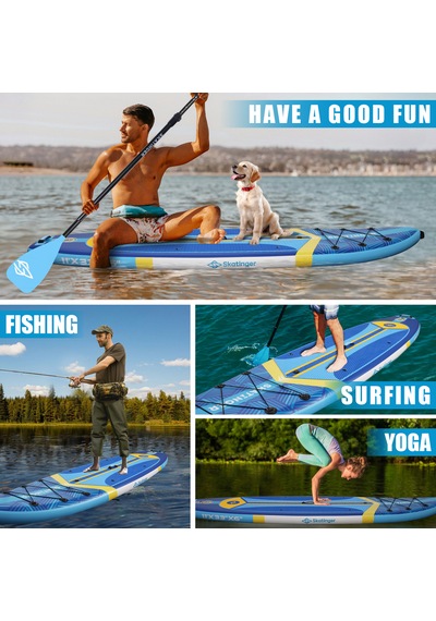 Plans Mavi Stand Up Paddle Board 335x84x15 Cm Ölçülerinde Şişme Sörf Tahtası Full Set