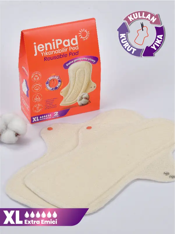 Yıkanabilir Kadın Pedi Ultra Emici Sızdırmaz Xl Beyaz 2 Adet