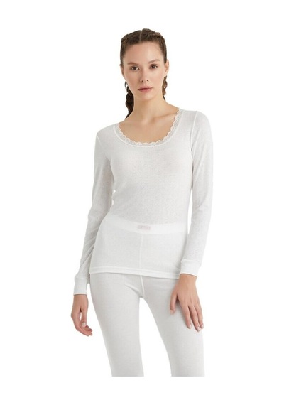 Blackspade 1268 Bayan Uzun Kol Level1 Beyaz Thermal 001