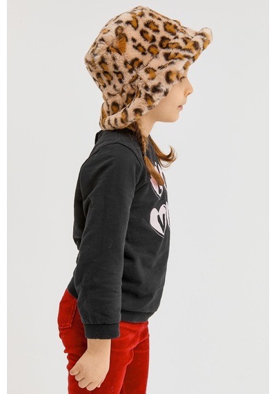Benitto Kids Benittokids Kız Çocuk Peluş Bucket Şapka 7001-leopar