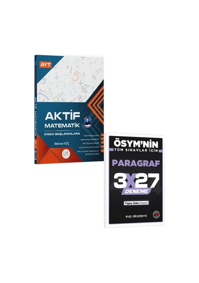 Aktif Öğrenme 2027 Ayt Aktif Matematik 0 Dan Başlayanlara+evp Akademi 3x27 Paragraf Deneme