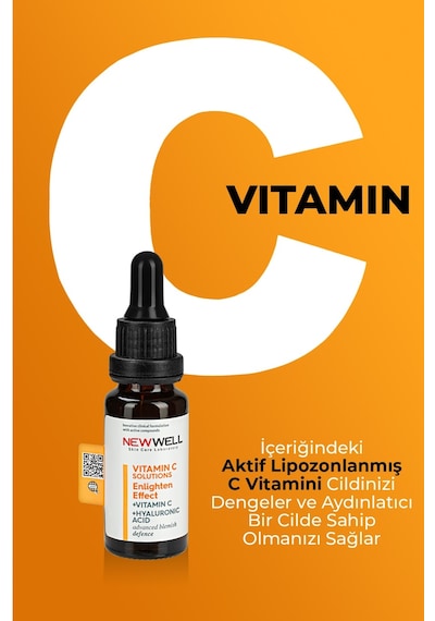 New Well Aydınlatıcı ve Cilt Tonu Eşitleyici Vitamin C Serumu 20 ML