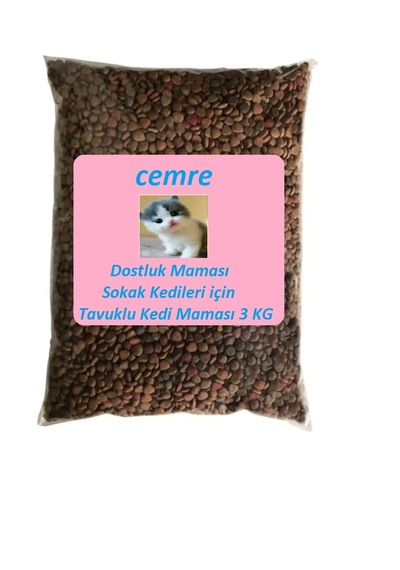 Cemre Dostluk Maması Sokak Kedileri İçin Tavuklu Kedi Maması 3 Kg