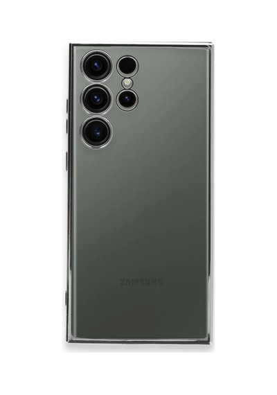Samsung Galaxy S23 Ultra Uyumlu Kılıf Lensli Silikon - Gümüş