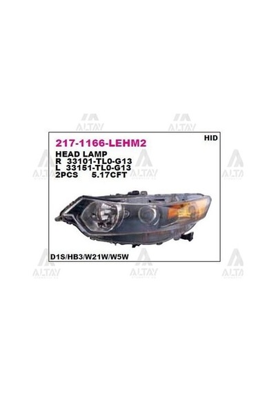 DEPO 2171166LLEHM2 Ön Far Sol Siyah Xenonlu Tip Honda Accord 08-10