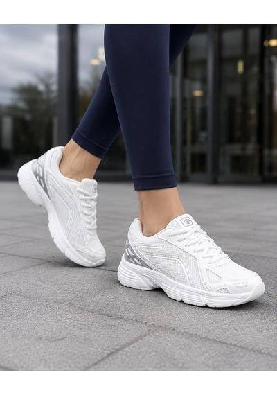 Homiro Unisex Rahat Günlük Spor Ayakkabı Yazlık Hafif Fileli Beyaz - Mavi