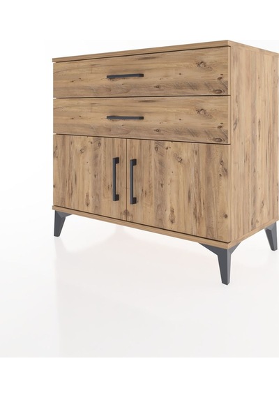 Hyperion Şifonyer Tek Raflı 2 Çekmeceli 2 Kapaklı 88x44x80 Ça... Çam