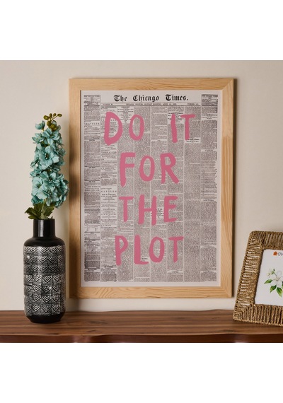 Deco Do It For The Plot Duvar Panosu - Pembe / Siyah - 50x70 Cm