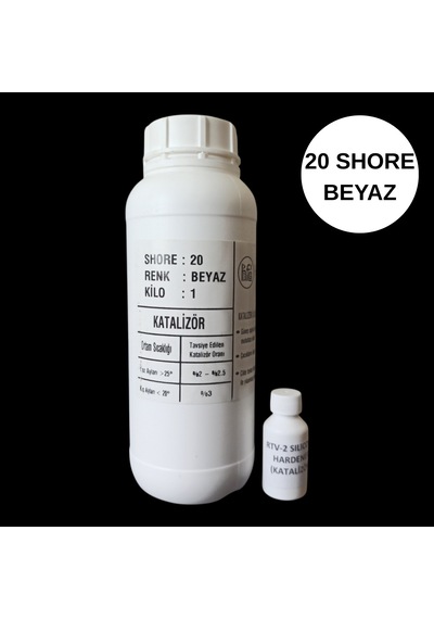 Rtv 2 Kalıp Silikonu 1. Sınıf Kalite Sıvı Silikon 1 Kg 20 Shore Beyaz Renk