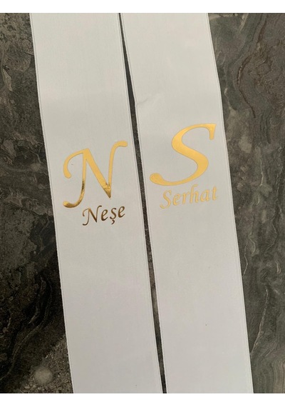 Gelin Damat Isimli Tören Takı Kurdelesi 2 Adet B-48