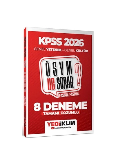 Yediiklim 2026 Kpss Ösym Ne Sorar Genel Yetenek Genel Kültür Tamamı Çözümlü Fasikül 8 Deneme