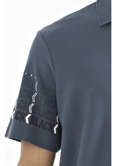 Tommylife Tommy Life Orman Yeşili Kol Baskı Detaylı Polo Yaka Standart Form Erkek T-shirt - 88240 Orman Yeşili