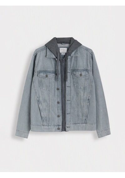 Lcw Jeans Gri Regular Fit Kapüşonlu Erkek Jean Mont