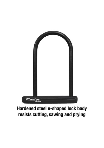 Master Lock 8320d Anahtarlı U-kilit, 7-1/4" X 8", Siyah