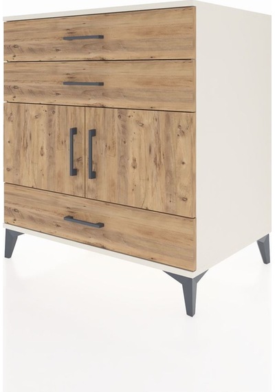 Kronos Şifonyer Tek Raflı 3 Çekmeceli 2 Kapaklı 88x59x96 Aytaşı-çam Aytası