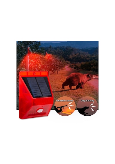 1290 Güneş Enerjili Sensörlü Alarm Yabani Hayvan Kovucu 120db
