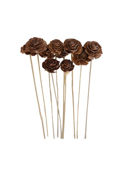 Yapay Çiçek Deposu Cedar Rose 10lu Demet 45 Cm Naturel