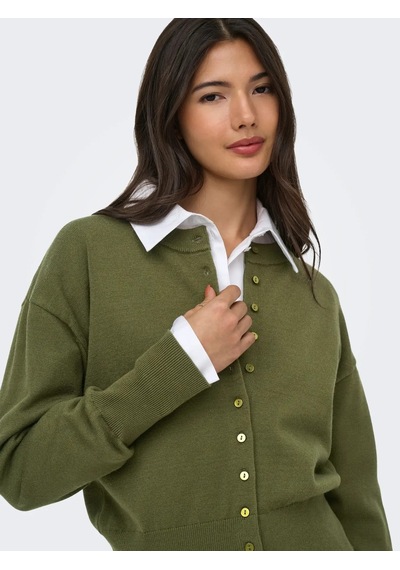 Only Onlmıo Ls O-neck Button Cardiga Kadın Hırka 15377295 Yeşil